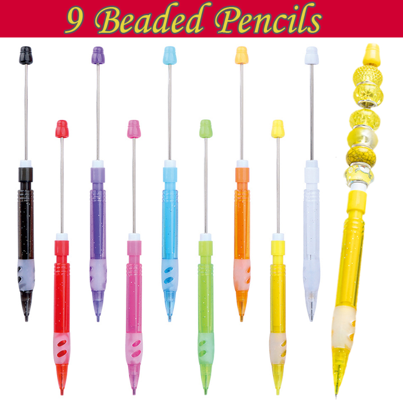 Mechanical Pencil Lead - 9Pcs DIY Beaded Pencil for Students