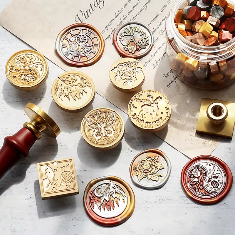 Wax Seal Stamp Kit - 9 Wax Seals+1 Handle, Wax Seal