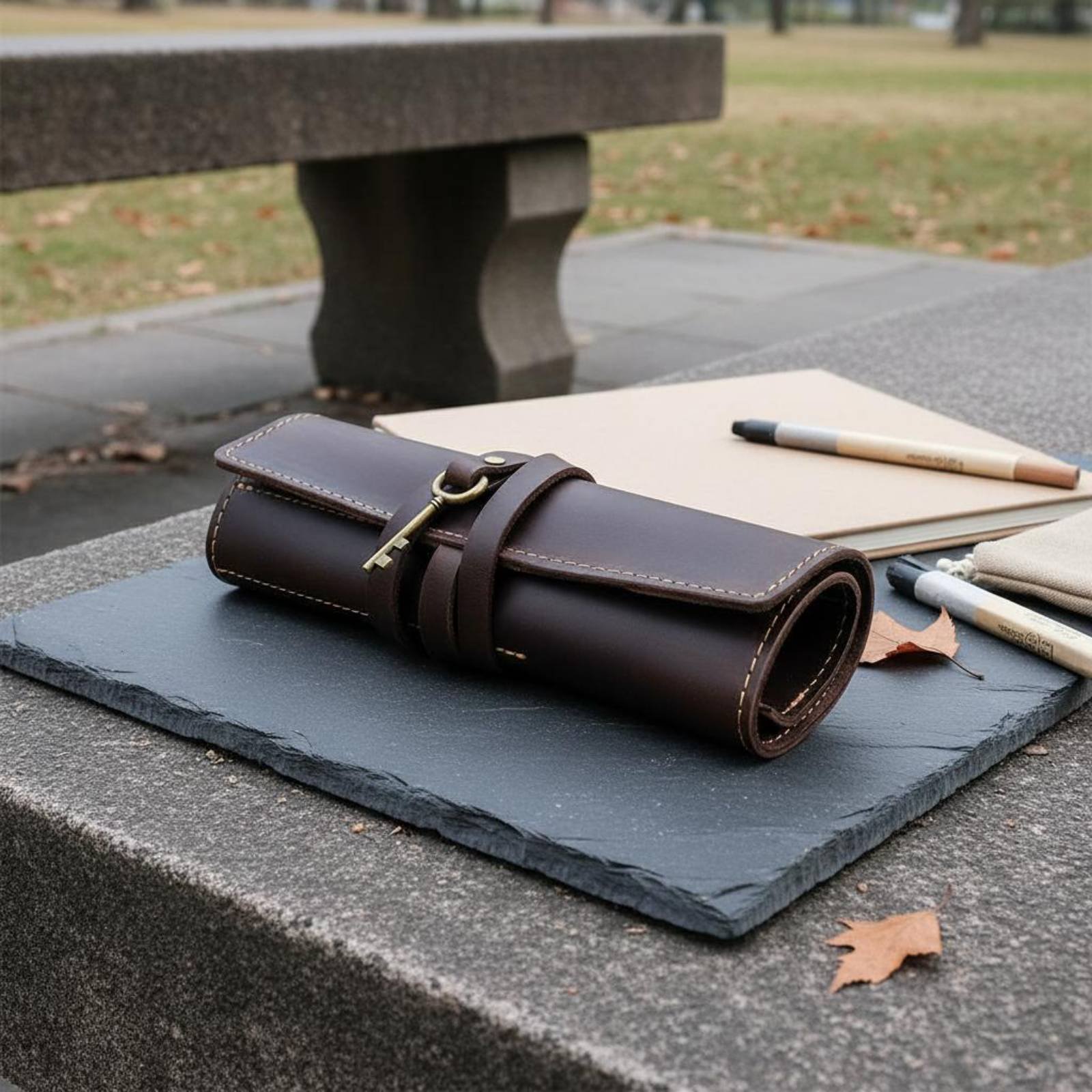 Leather Foldable Writing Utens - огляд і ціна Pen Pouch Roll