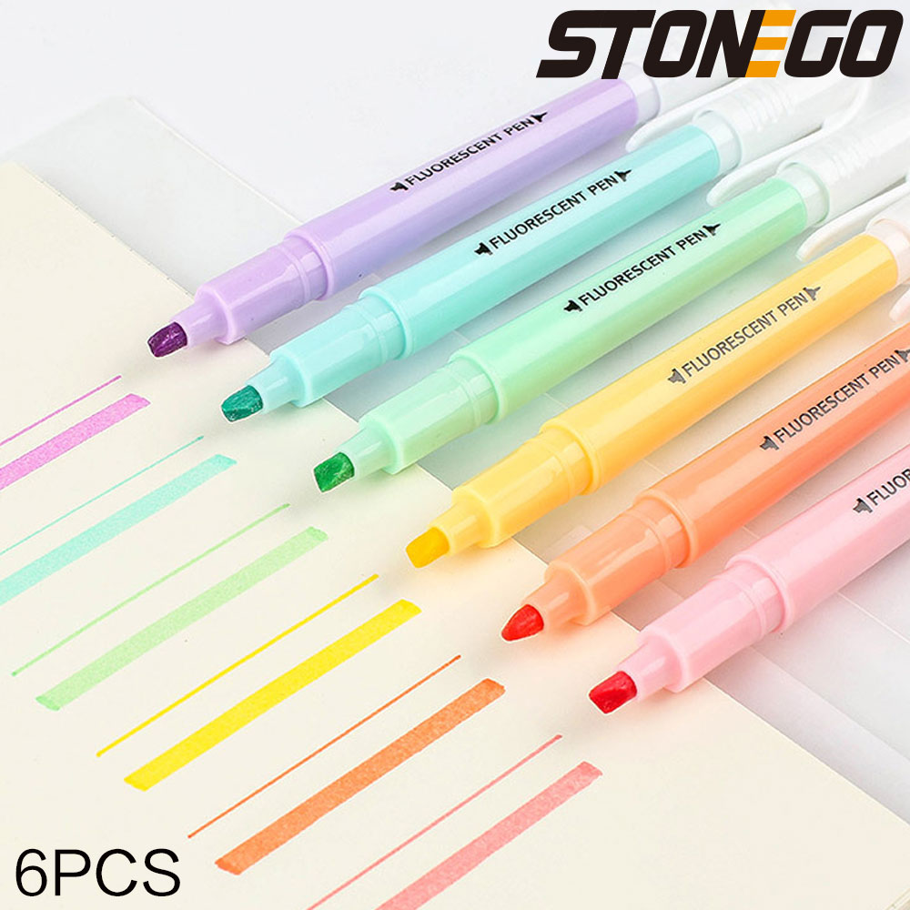 STONEGO 6PCS Dual Tip Highligh - огляд і ціна Highlighter Set Pastel