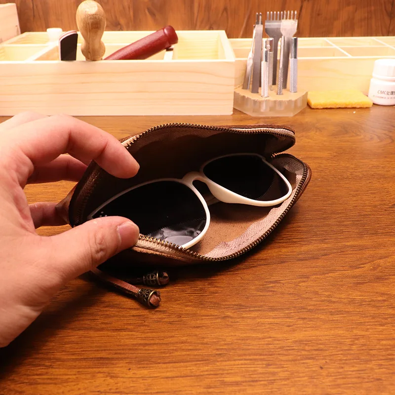 Cowhide pen bag for men vintag - огляд і ціна Tan Stationery & Office Supply