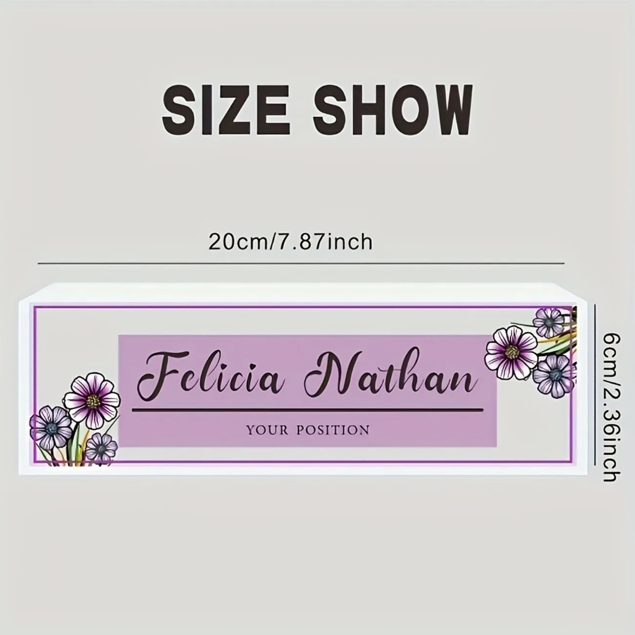Pink‑Purple Floral Acrylic Des - огляд і ціна Desk Name Plate