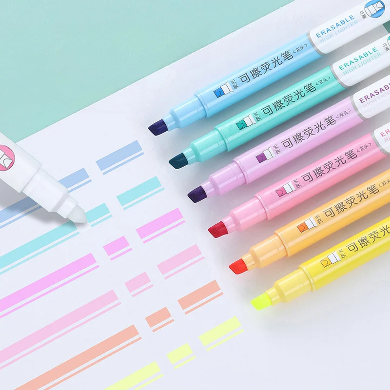 6 Colors Erasable Highlighters - огляд і ціна Highlighter Set Pastel