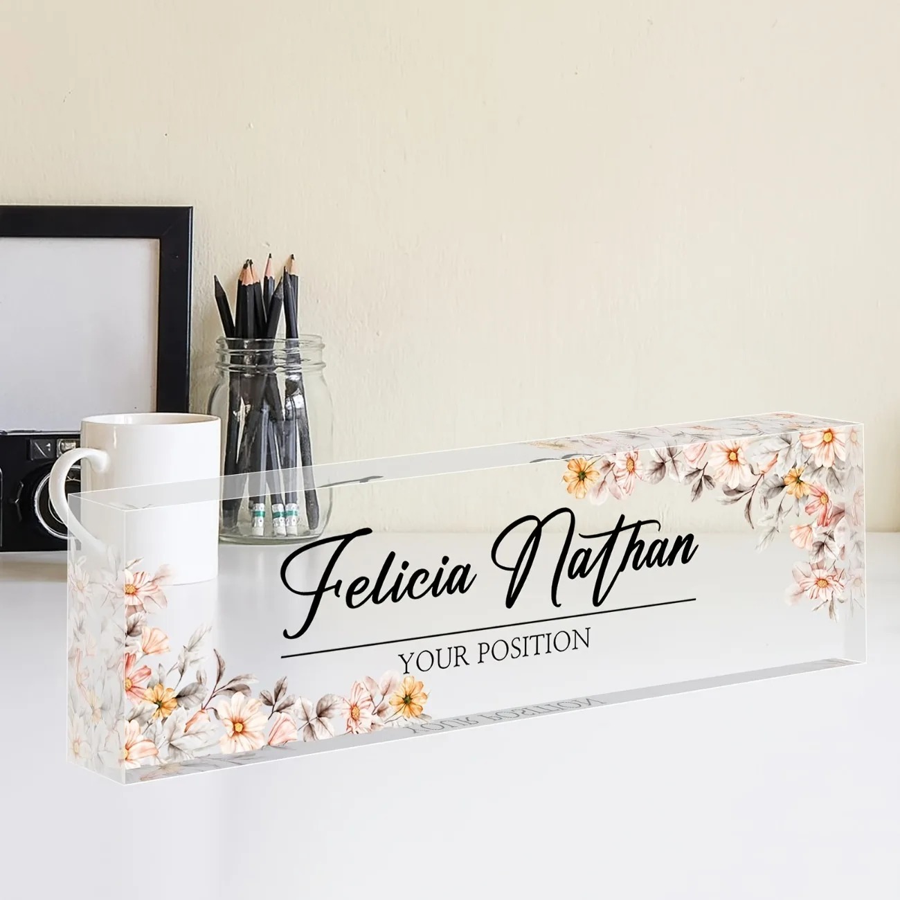 [2D Flat] Custom Acrylic Desk  - огляд і ціна Desk Name Plate