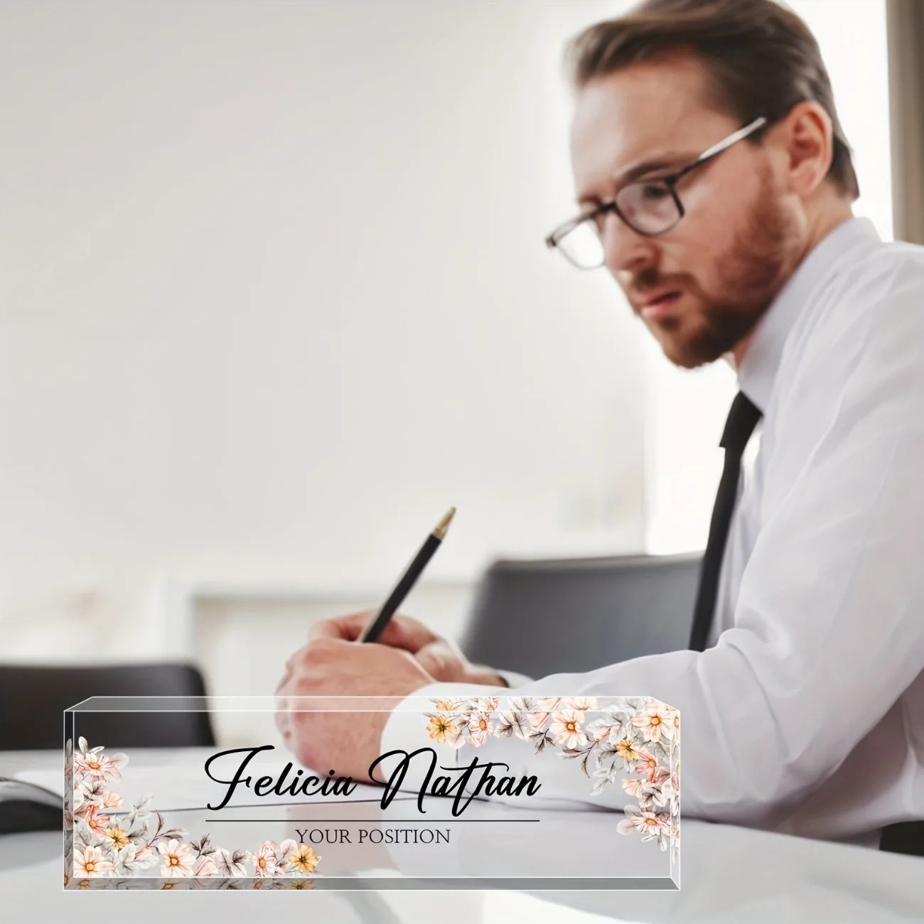 [2D Flat] Custom Acrylic Desk  - огляд і ціна Desk Name Plate