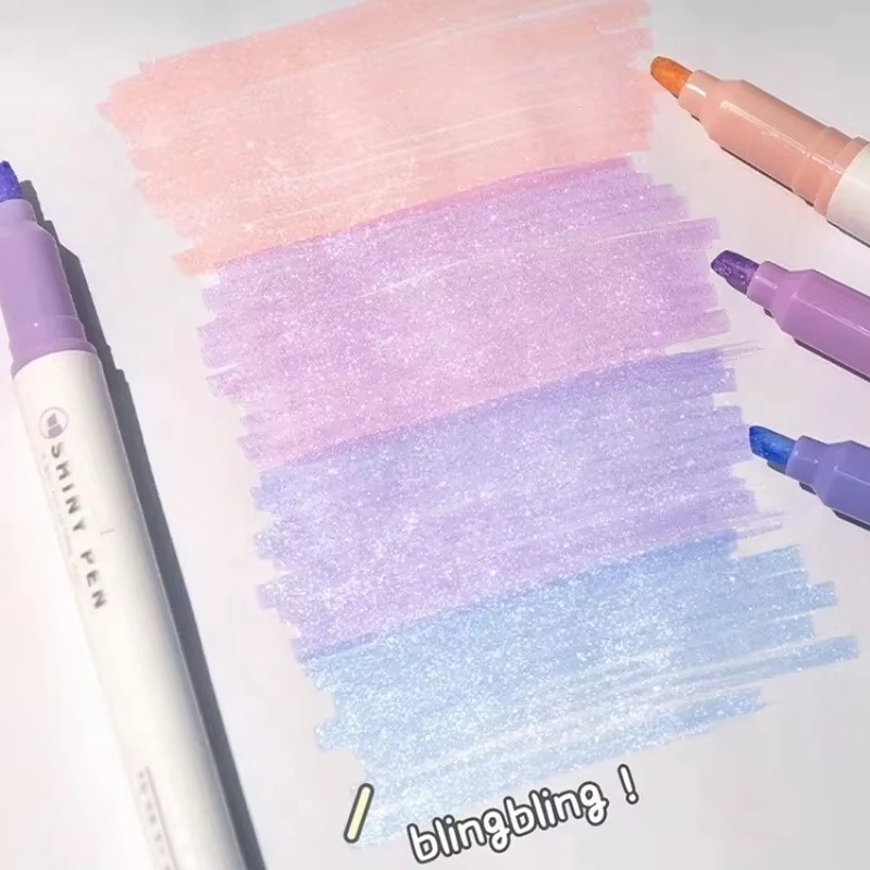 4 Colors/Set Glitter Highlight - огляд і ціна Highlighter Set Pastel