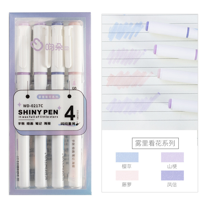 4 Colors/Set Glitter Highlight - огляд і ціна Highlighter Set Pastel