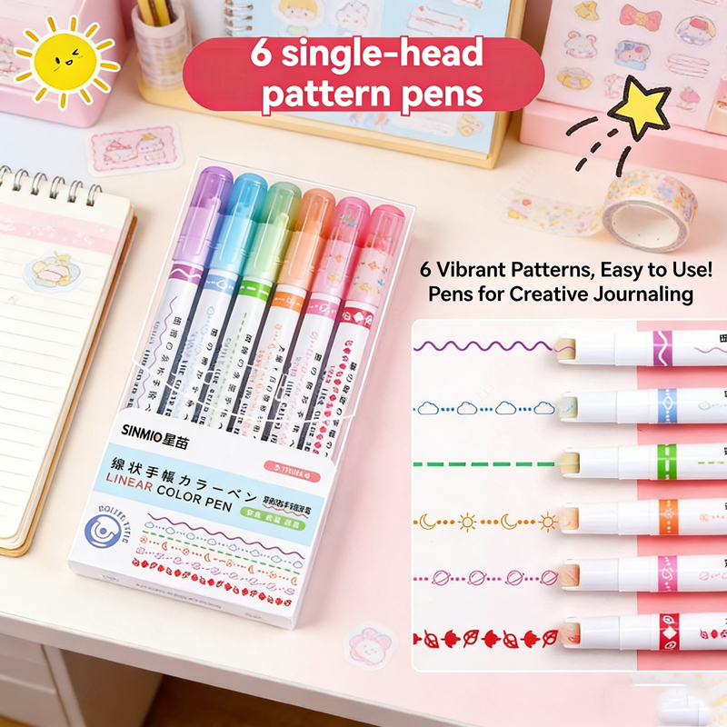 6-24Pcs/Set Flower Line Shape  - огляд і ціна Highlighter Set Pastel