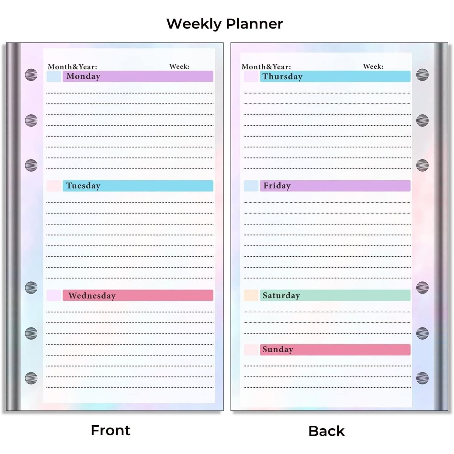 Set of 6-hole A6 binder refill - огляд і ціна Planner Weekly Budget