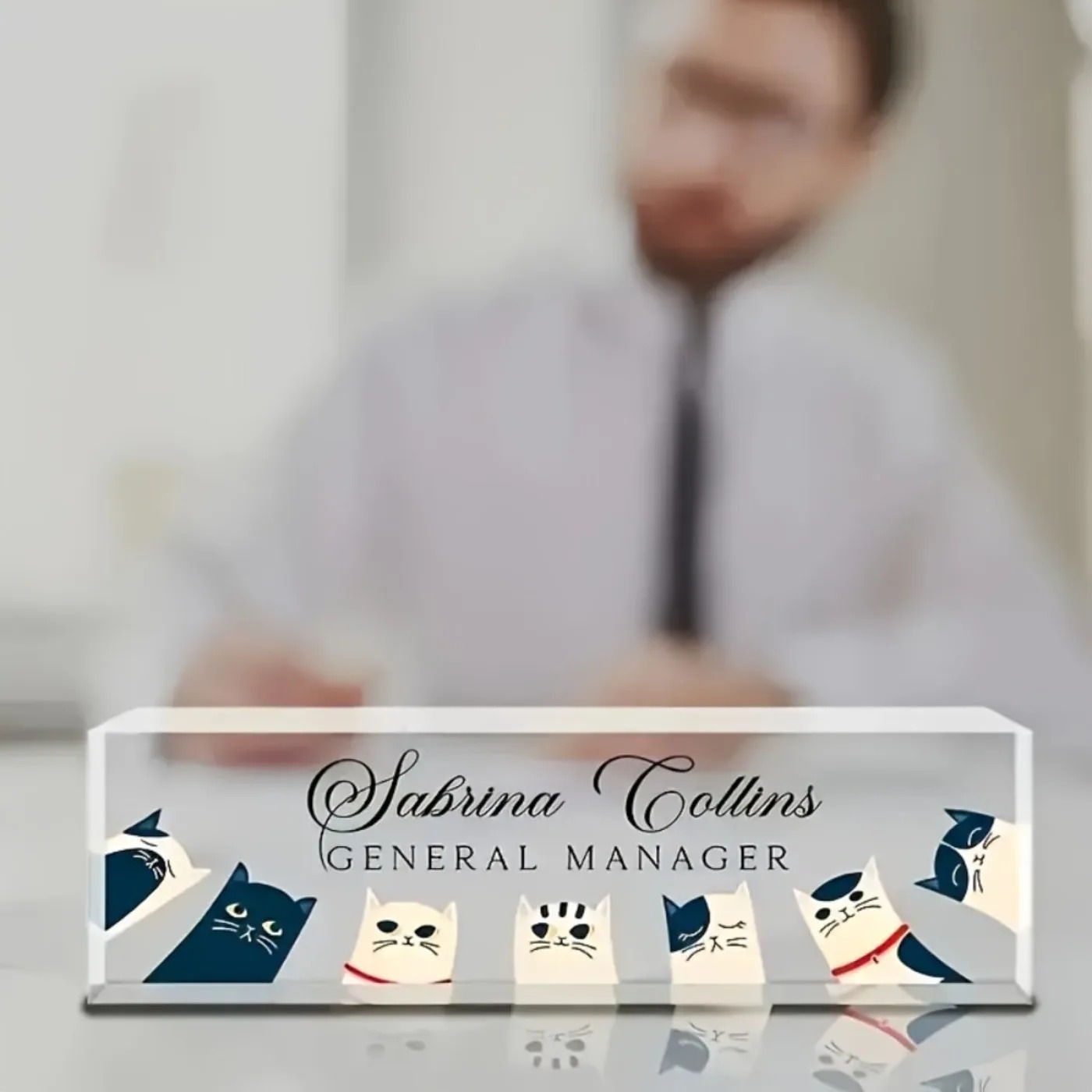 [2D Flat] Custom Transparent C - огляд і ціна Desk Name Plate