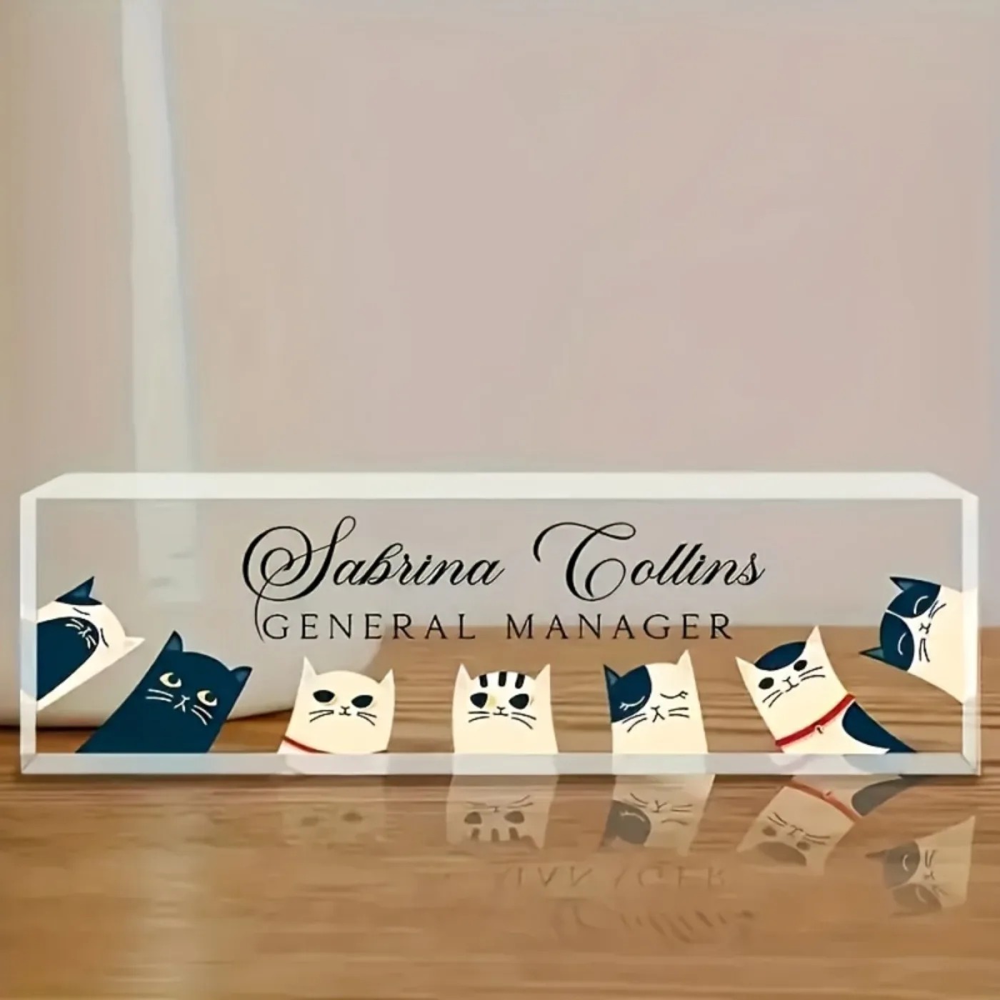 [2D Flat] Custom Transparent C - огляд і ціна Desk Name Plate