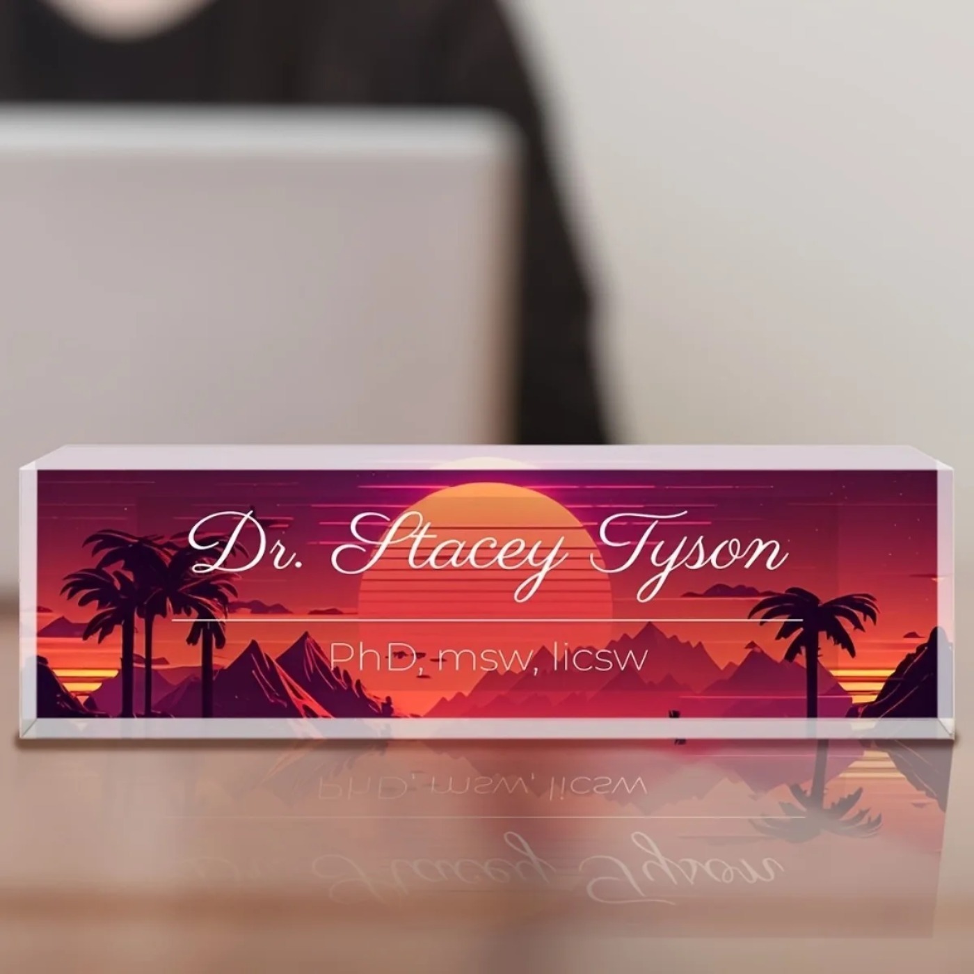 [2D Flat] Sunset Design Custom - огляд і ціна Desk Name Plate