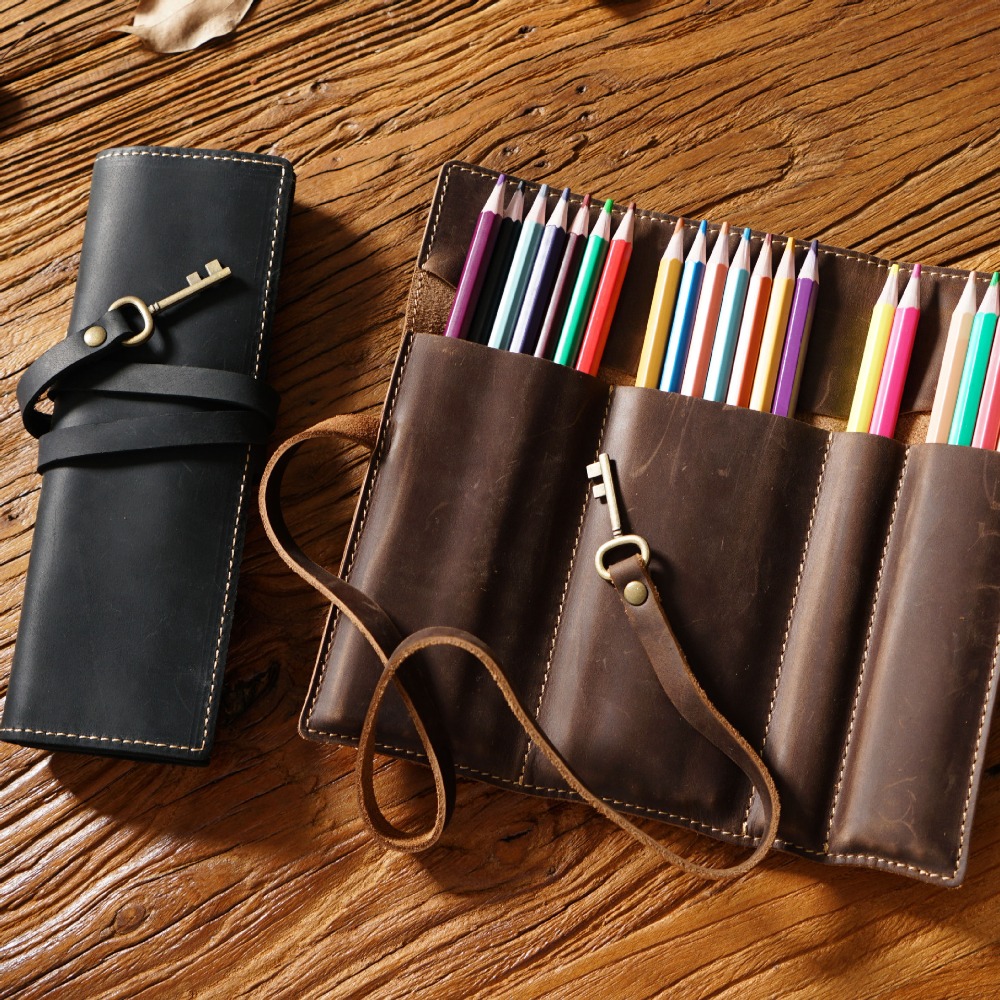 Retro Genuine Leather Handmade - огляд і ціна Pen Pouch Roll