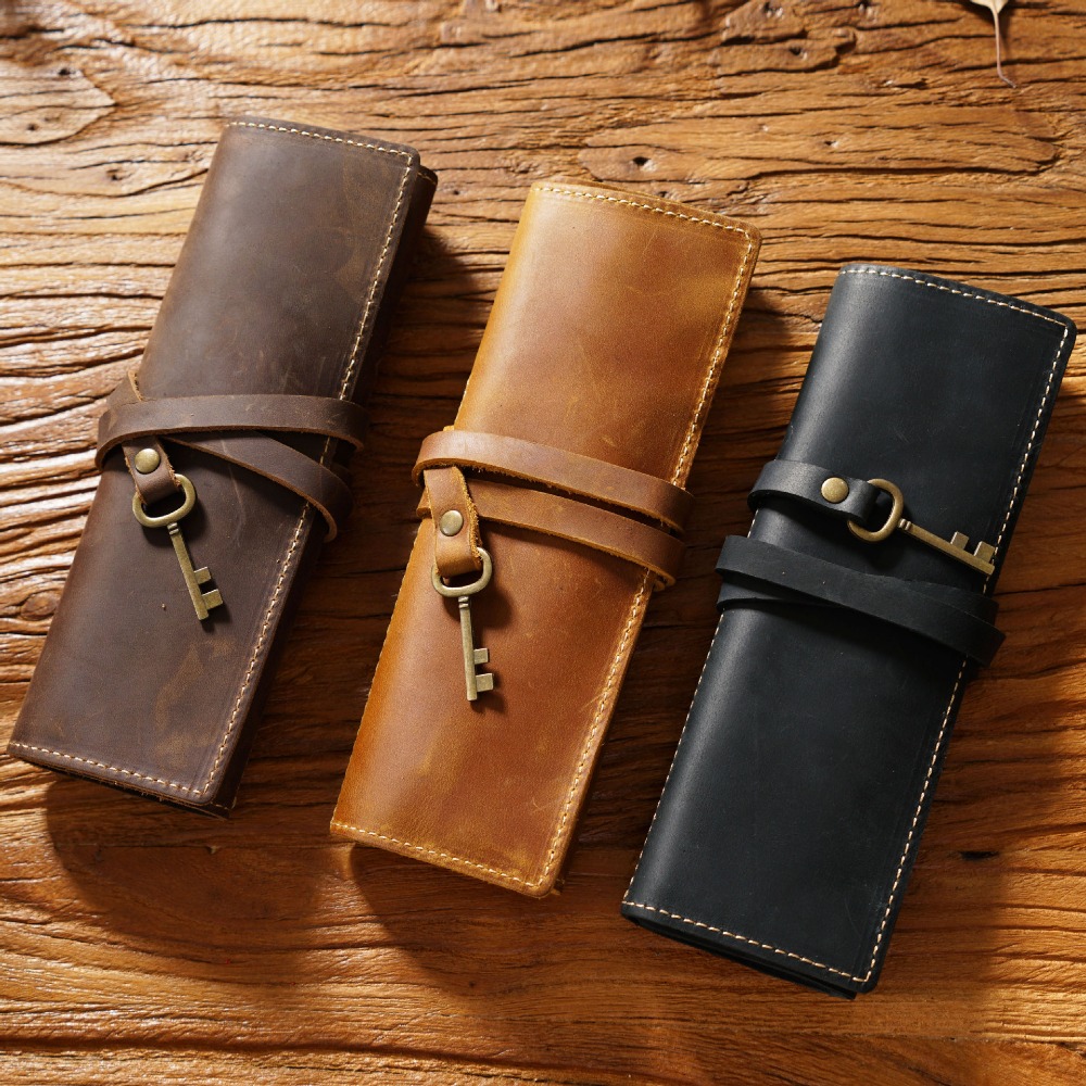 Retro Genuine Leather Handmade - огляд і ціна Pen Pouch Roll