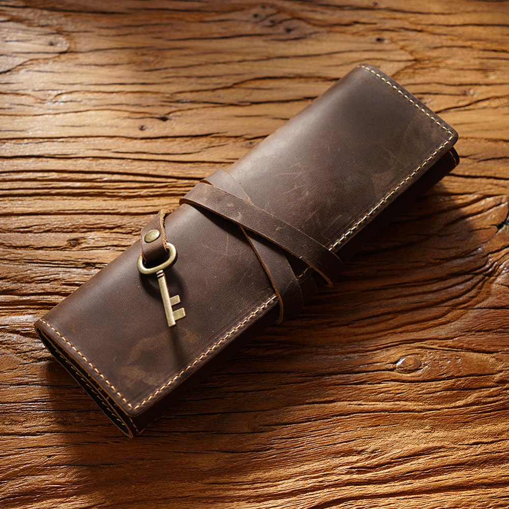 Retro Genuine Leather Handmade - огляд і ціна Pen Pouch Roll