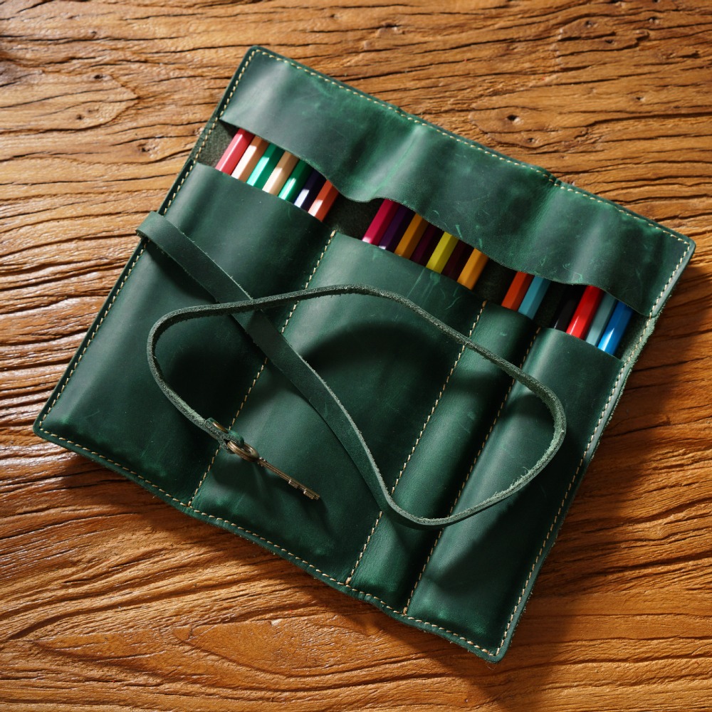 Retro Genuine Leather Handmade - огляд і ціна Pen Pouch Roll