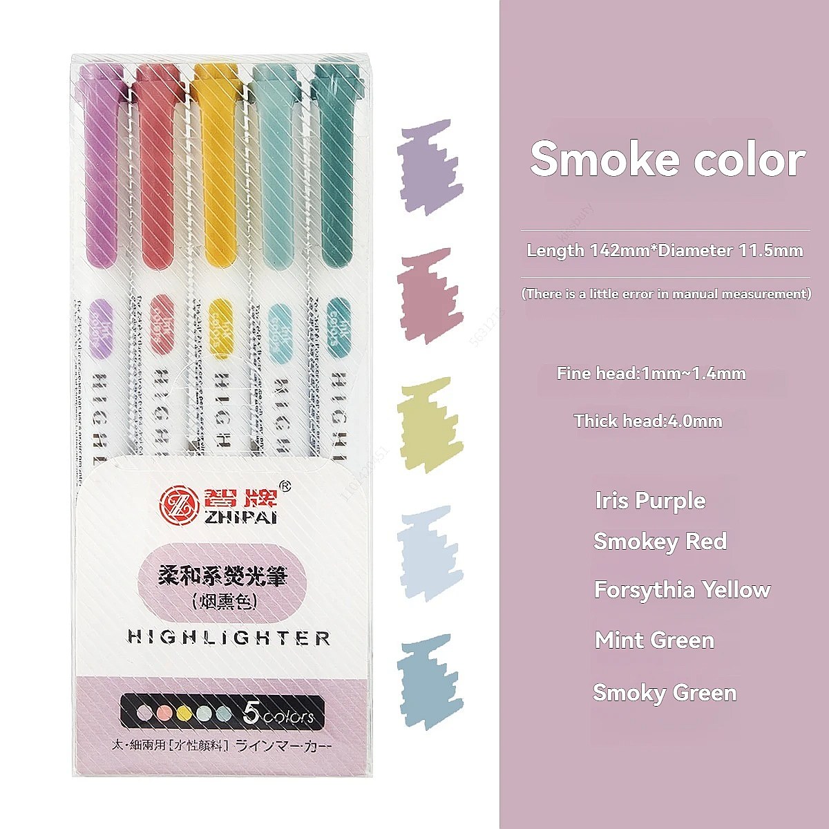 6Pcs/set Smoke Colors Pastel H - огляд і ціна Highlighter Set Pastel