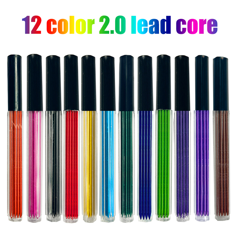 12 Colors 2.0mm HB Replaceable - огляд і ціна Mechanical Pencil Lead